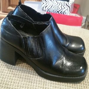 Black square toed shoes